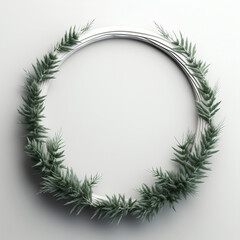 christmas wreath on white