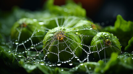 spider web with dew drops HD 8K wallpaper Stock Photographic Image 