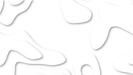 Abstract White Paper Cut Background. White Wave Paper Curved Reliefs Abstract Background. Abstract paper cut layered white posters. Fluid shapes brochure template. For banner, identity card, cover.	