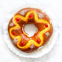 Corona de la Almudena, a typical dessert of Madrid on the 9th of November, which celebrates the...