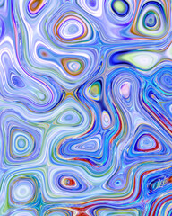 Abstract liquid space pattern art with circles and waves