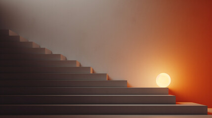 background of stairs and light. Generative Ai.