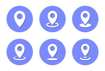 Navigation pin icon vector in flat style. Map position, marker sign symbol