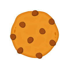 A chocolate chip cookie. Choco cookie icon. Vector illustration. chocolate chip cookie on white background.