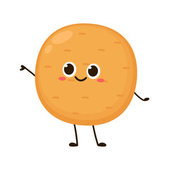 Cookie character. Cookie vector on white background.