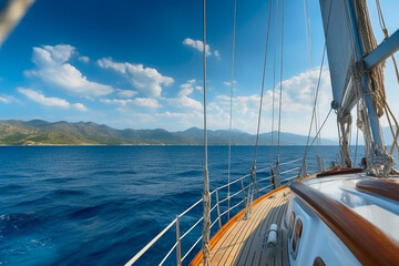 Fototapeta premium Sailing Serenity: Yacht Bliss