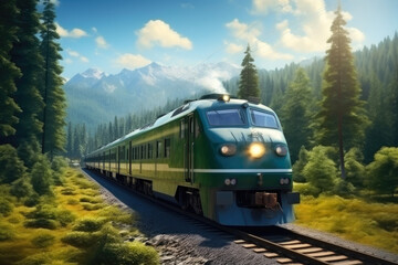 Fototapeta premium Scenic Railway Journey Through Nature