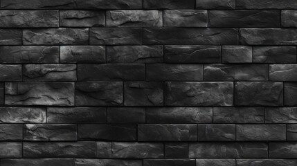 Seamless Texture of a Clean Black Brick Wall