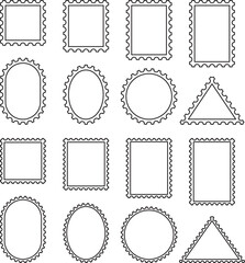 切手風のベクターイラストセット