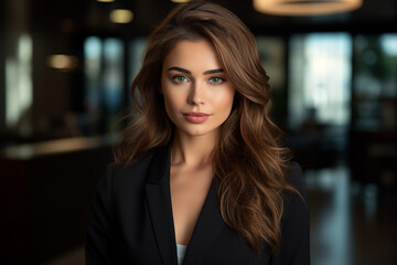Obraz premium Generative AI picture portrait of amazing confident professional worker young woman