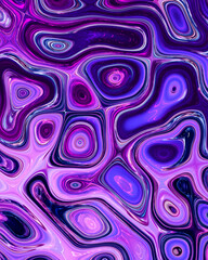 Abstract liquid space pattern art with circles and waves