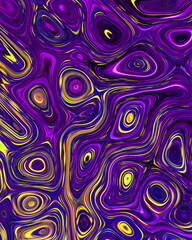 Abstract liquid space pattern art with circles and waves