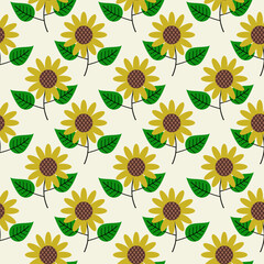 sun flowers vector, for wrapping, textile, pajamas, bed cover.