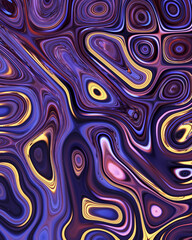 Abstract liquid space pattern art with circles and waves