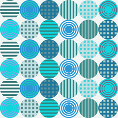 Circle pattern with a pattern inside, blue tone, sea color.