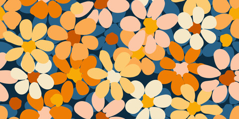 Trendy exotic hand drawn flowers seamless pattern. Floral background for textile, wallpaper, banner, covers, surface, printing and home decor. Flower vector illustration.