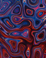 Abstract liquid space pattern art with circles and waves