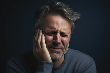 Mature Man's Dental Dilemma: Face of Discomfort