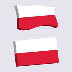 Poland Flag 3d shape vector illustration