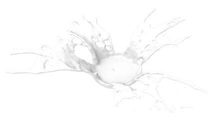 white milk splash 3d render illustration liquid wave for dairy