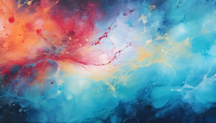 Obraz na płótnie Canvas painting background that captures the feeling of cosmic wonder, using splashes of color and celestial motifs, faint color 