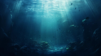 Underwater ocean background - obrazy, fototapety, plakaty