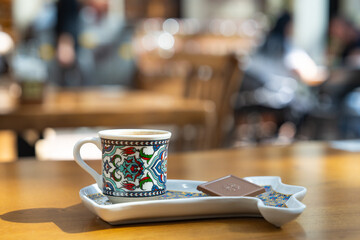 Turkish Coffee (Turk Kahvesi) and Turkish Delight (Türk Lokumu) Photo, Eminonu Fatih, Istanbul Turkiye (Turkey)