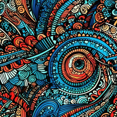 Mandala decoration cartoon repeat pattern