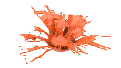 orange juice splash 3d render illustration liquids wave 