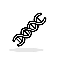 DNA strand icon. Black outline icon of a of DNA molecule structure