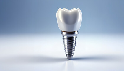 tooth implant. modern dental solution for a confident smile, generative AI - obrazy, fototapety, plakaty