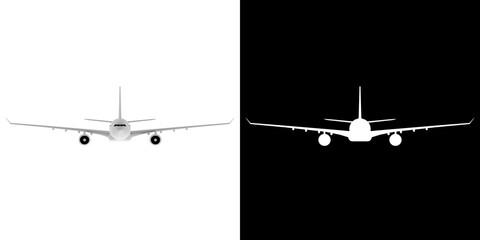 3D rendering illustration of an airliner