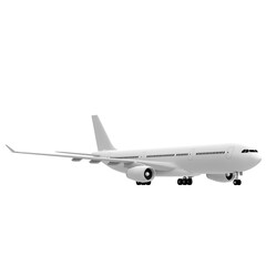 3D rendering illustration of an airliner