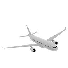3D rendering illustration of an airliner