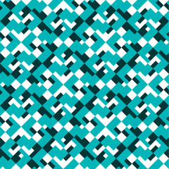 Seamless pattern with geometric motifs in 3 colors. Vector illustration.