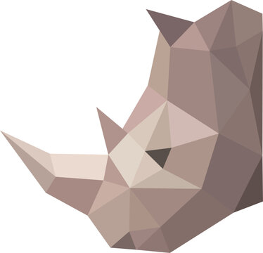  geometric rhinoceros head made of triangles