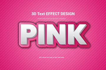 Pink 3D text effect, 100% editable vector design