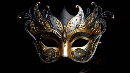 elegance mask luxurious design closeup  isolated on black background 