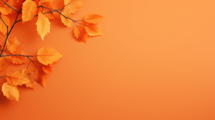 Fototapeta premium a tree branch showcasing nature's transition with colorful and crisp autumn leaves.