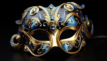 elegance mask luxurious design closeup  isolated on black background 