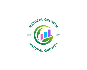 Natural growth symbol with colorful chart logo