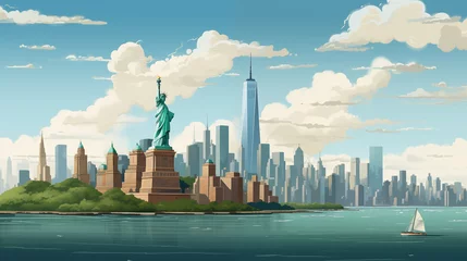 Fototapeten Vibrant Illustration New York City Skyline © Old Man Stocker