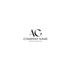 AG monogram logo initial letter design, latin letters feminine logo, desain boutique