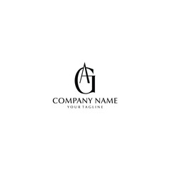 AG monogram logo initial letter design, latin letters feminine logo, desain boutique