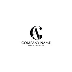 AG monogram logo initial letter design, latin letters feminine logo, desain boutique
