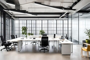A modern and minimalist office space for a professional setting 