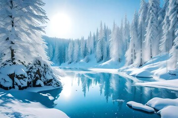 Fototapeta na wymiar Write a poem that celebrates the sense of serenity and calm found in this winter wonderland