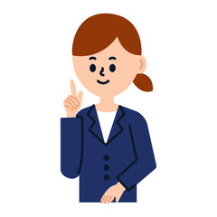 ビジネスパーソン ポイント 上半身　仕事　スーツ　女性　イラスト	