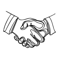 continuous line drawing of handshake. Vector illustration
