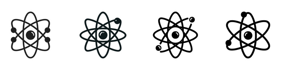 Set atoms simple thin line icon . Vector illustration